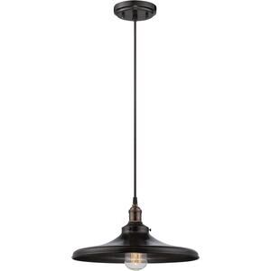 Nuvo Lighting 60/5506 Vintage Incandescent One Light Pendant Curved Rustic Bronz